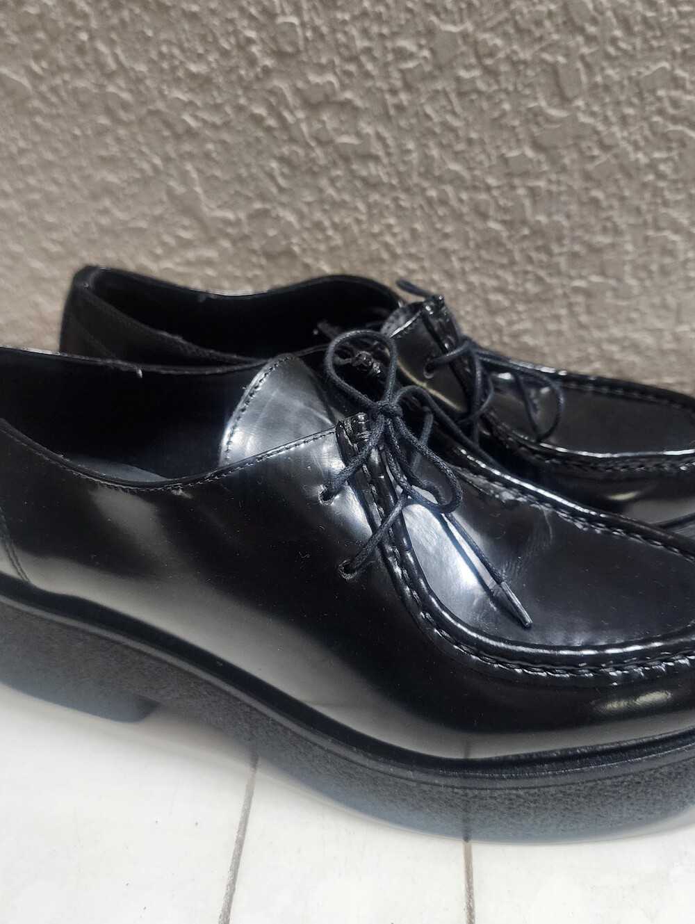 KOIO Siena Black Moccasin Chunky Platform Loafer, Womens 39‎